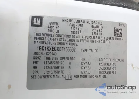 2014 Chevrolet Silverado Lt from USA, damaged, VIN 1GC1KXEGXEF155592